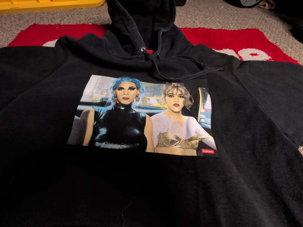 Supreme Nan Goldin Misty and Jimmy Paulette Hooded Sweatshirt Black